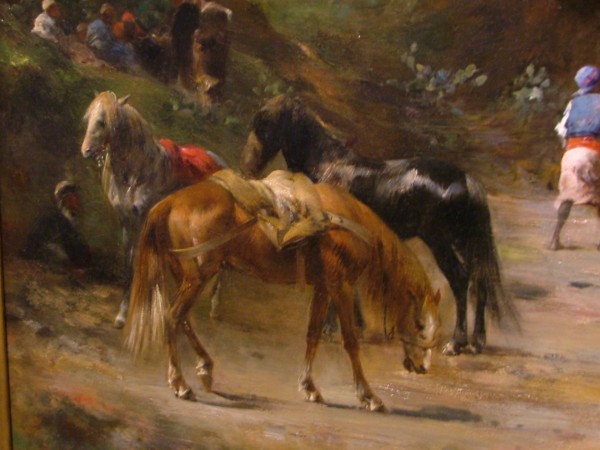 Men and horses resting by Eugene Fromentin